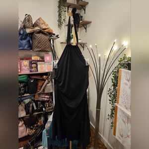 Vintage Elegant Black Halter Dress